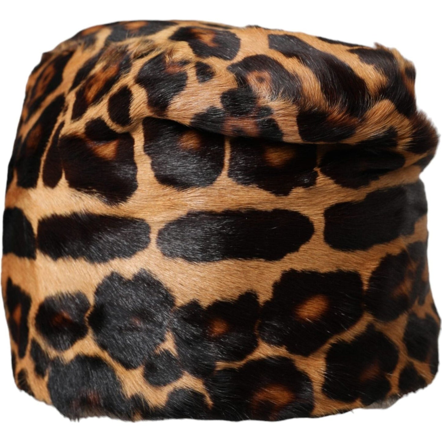 Dolce & Gabbana Brown Leopard Fur Women Bucket Hat HAT9555-58