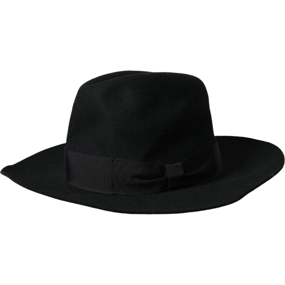 Dolce & Gabbana Black Rabbit Fedora Trilby Women Hat HAT9635-57