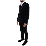 Dolce & Gabbana Black Velvet Slim Double Breasted Suit KOS1132-5