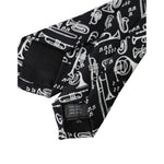 Dolce & Gabbana Black Trumpet Print Silk Adjustable Tie KRA3397
