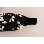Dolce & Gabbana Black Fur Floral Brocade Zipper Sweater JKT1047#2-1
