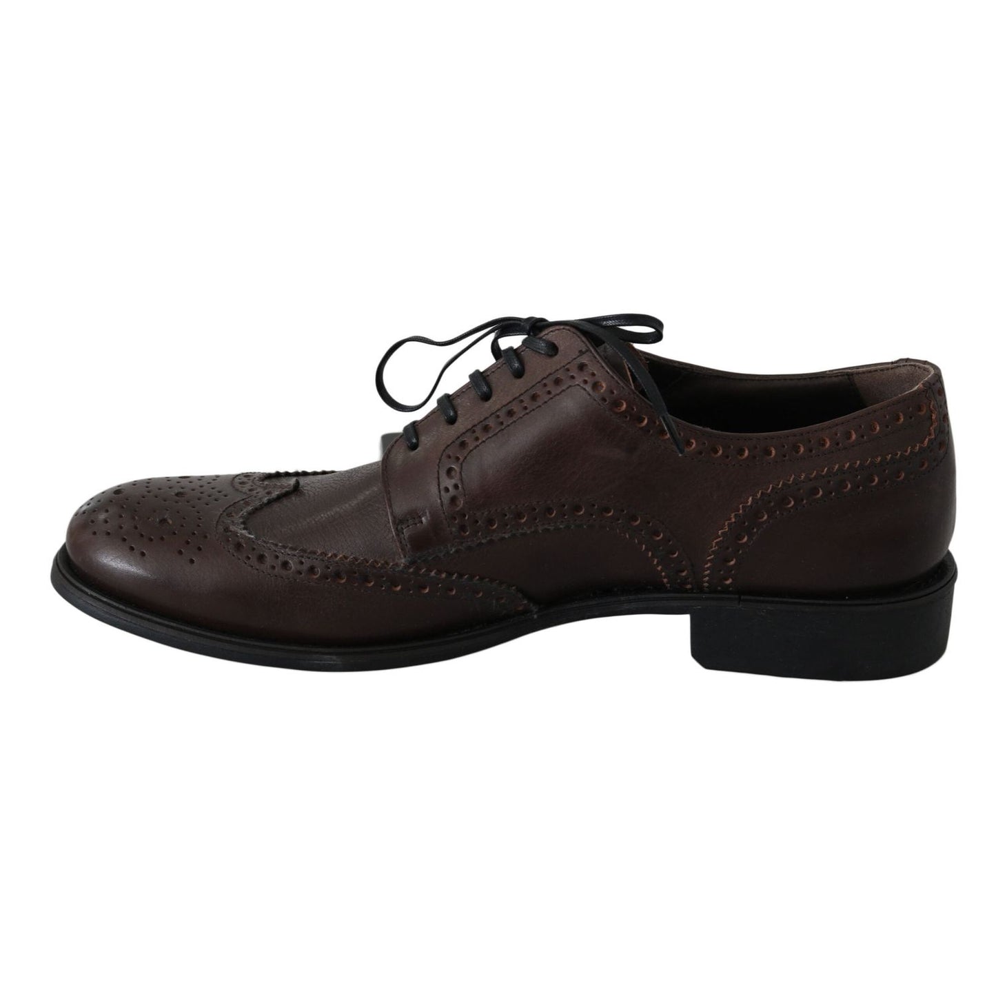 Dolce & Gabbana Brown Leather Brogue Derby Dress Shoes MV2469-44.5