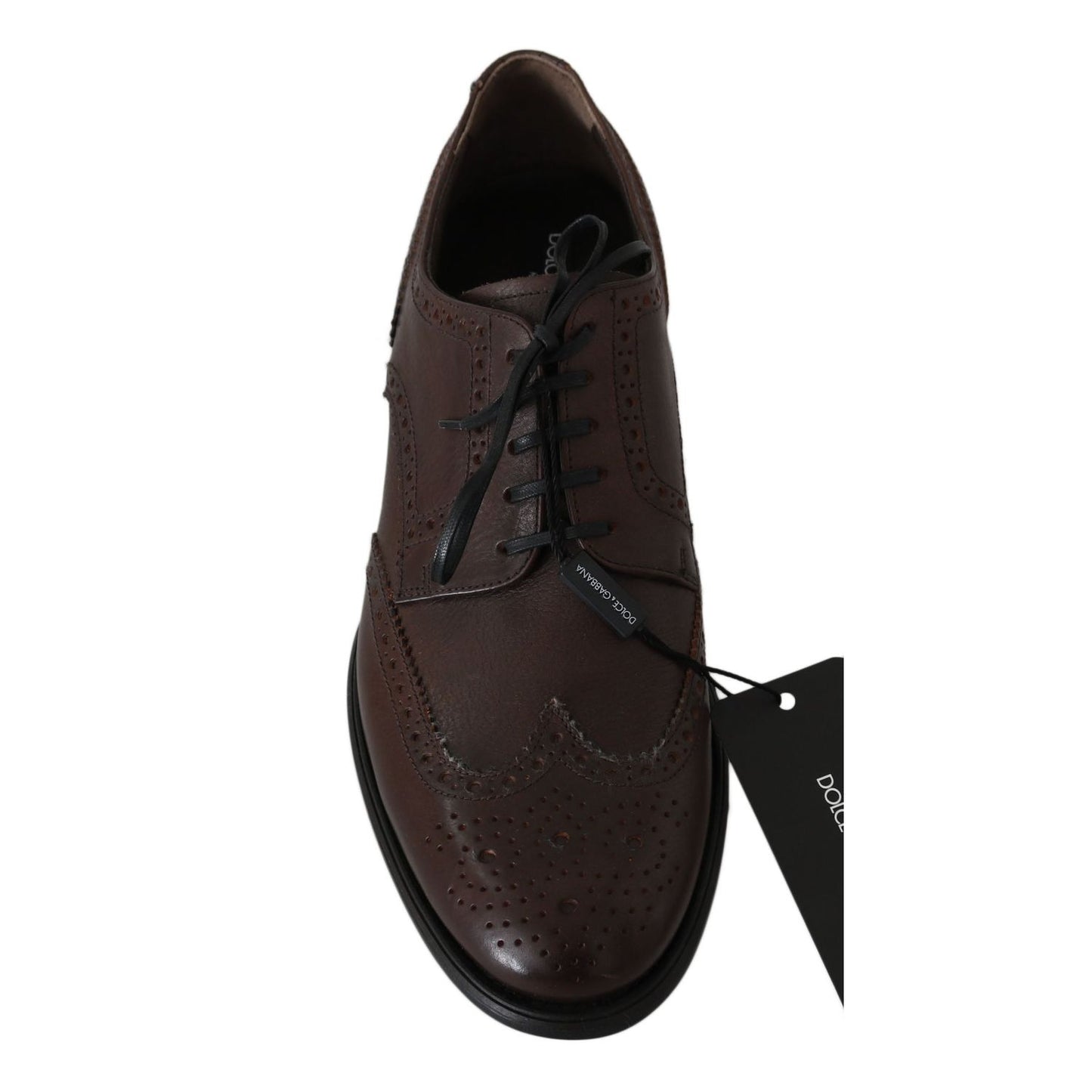 Dolce & Gabbana Brown Leather Brogue Derby Dress Shoes MV2469-44.5