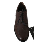 Dolce & Gabbana Brown Leather Brogue Derby Dress Shoes MV2469-44.5