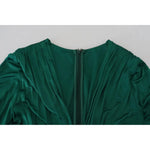 Dolce & Gabbana Dark Green Viscose Long Sleeve Midi Dress DR28879-36