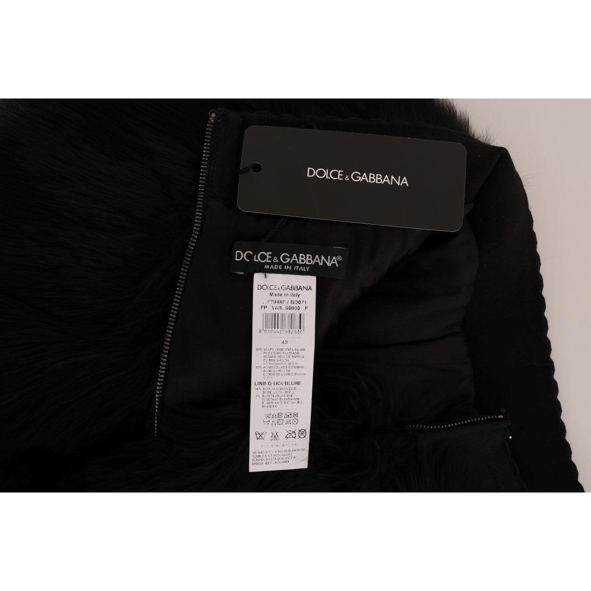 Dolce & Gabbana Black Lamb Fox Fur Mini Hot Pants SKI1097-1