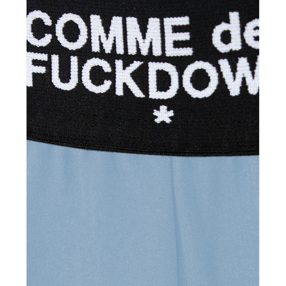 Comme Des Fuckdown Light Blue Polyester Women Palazzo Pants CO-13578-XS