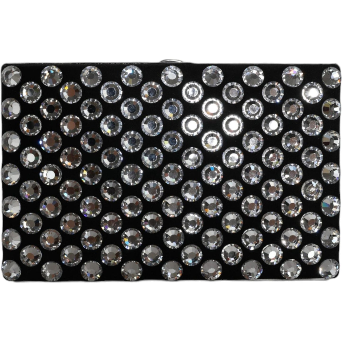 Dolce & Gabbana Black Velvet Crystal Clutch Evening Party Purse Bag BAG1585