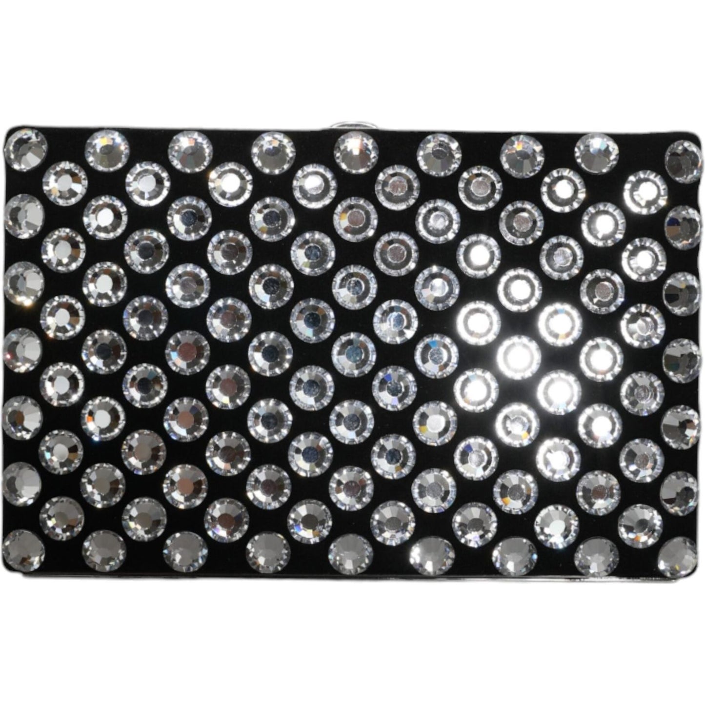 Dolce & Gabbana Black Velvet Crystal Clutch Evening Party Purse Bag BAG1585