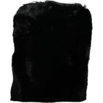 Dolce & Gabbana Black Faux Fur Silver Chain Crossbody Shoulder Purse Bag BAG1586