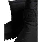Dolce & Gabbana Black Nylon Padded Mid Calf Men Boots Shoes MV5840-44