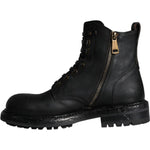 Dolce & Gabbana Black Lace Up Mid Calf Boots Men Shoes MV5870-40
