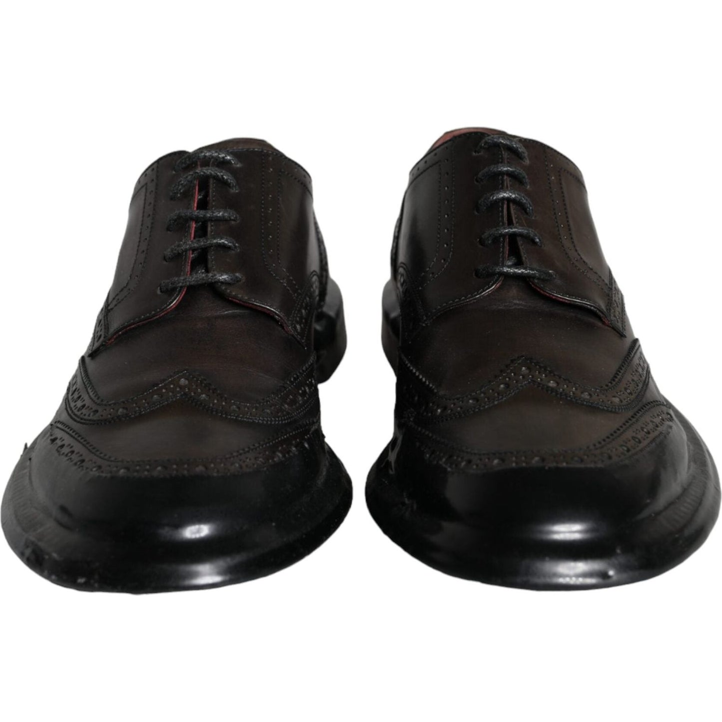 Dolce & Gabbana Black Leather Oxford Wingtip Formal Men Shoes MV5884-42