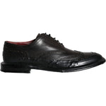Dolce & Gabbana Black Leather Oxford Wingtip Formal Men Shoes MV5884-42