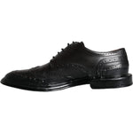 Dolce & Gabbana Black Leather Oxford Wingtip Formal Men Shoes MV5884-42