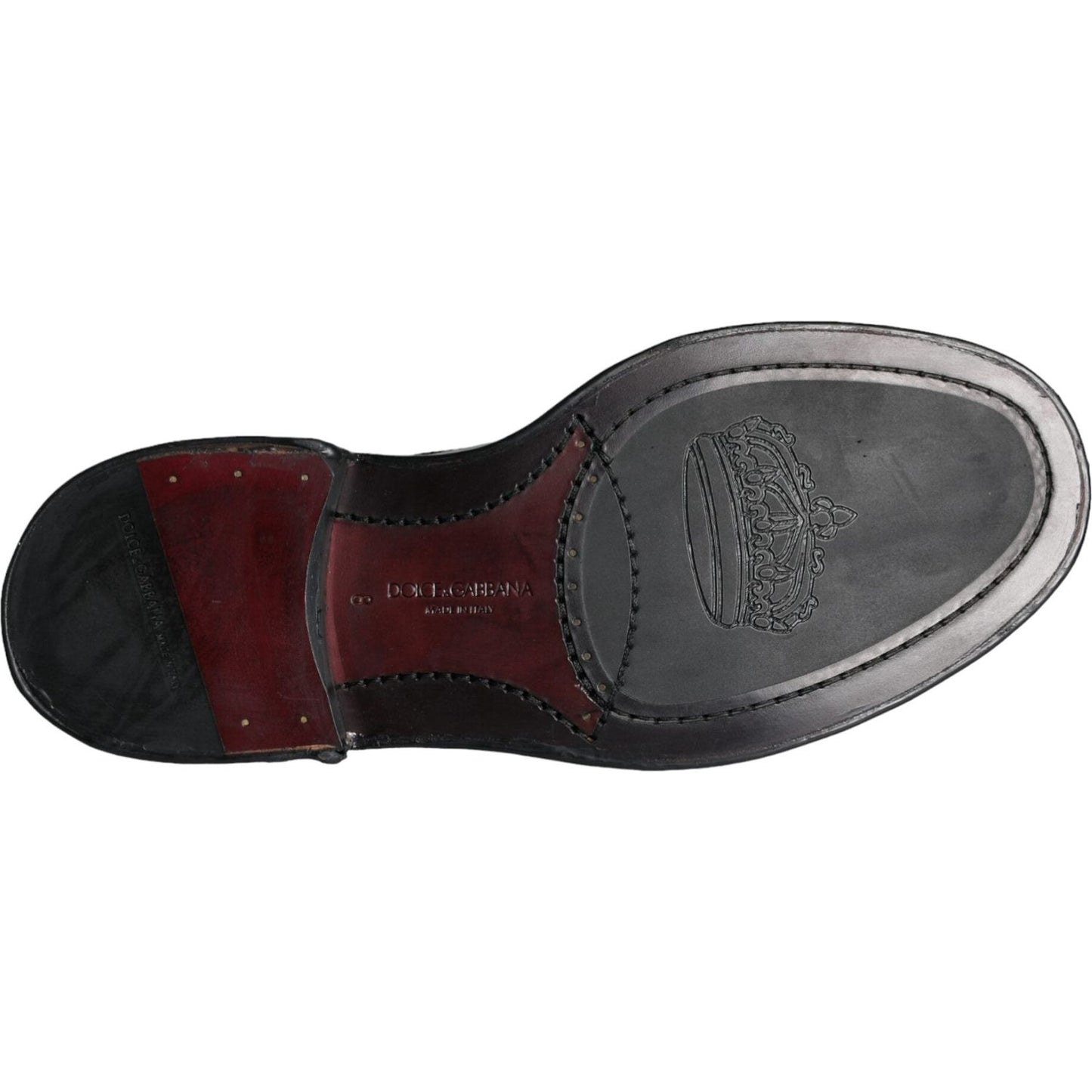 Dolce & Gabbana Black Leather Oxford Wingtip Formal Men Shoes MV5884-42