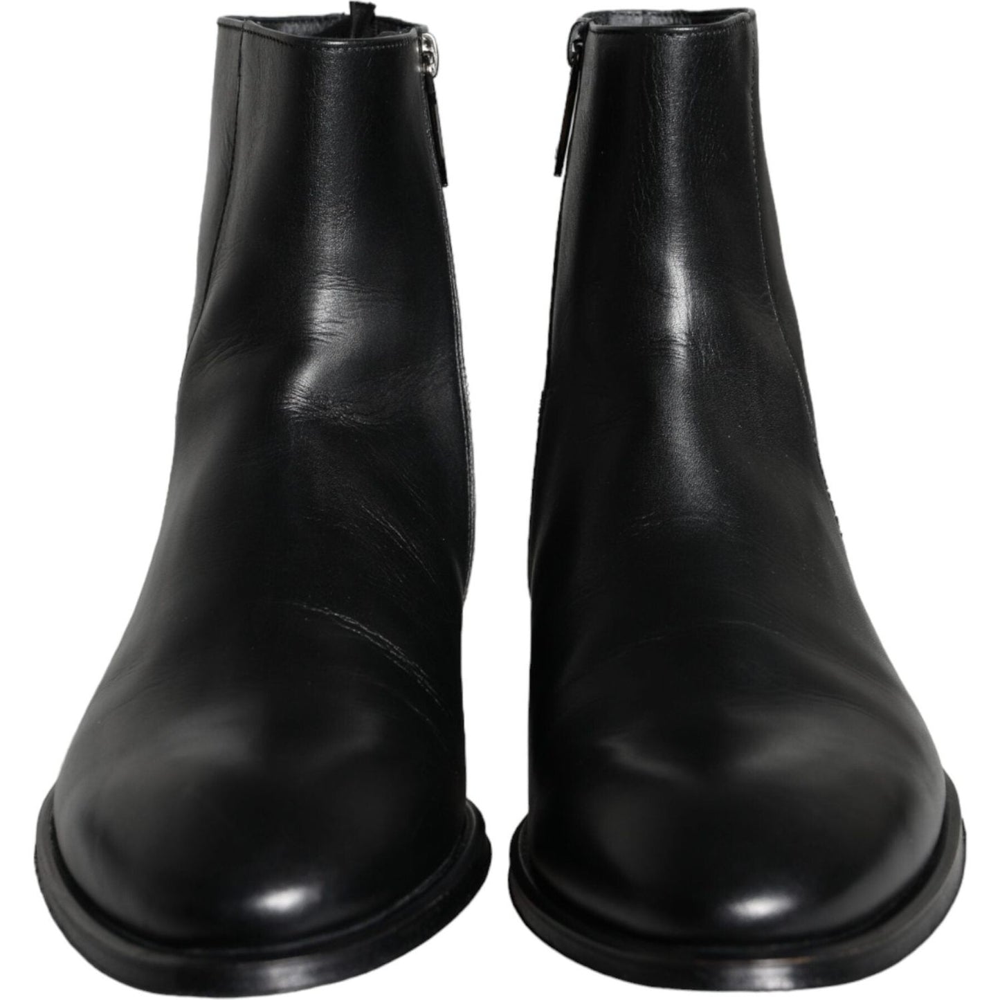 Dolce & Gabbana Black Calf Leather Men Ankle Boots Men Shoes MV5893-41