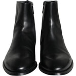 Dolce & Gabbana Black Calf Leather Men Ankle Boots Men Shoes MV5893-41