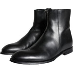 Dolce & Gabbana Black Calf Leather Men Ankle Boots Men Shoes MV5893-41