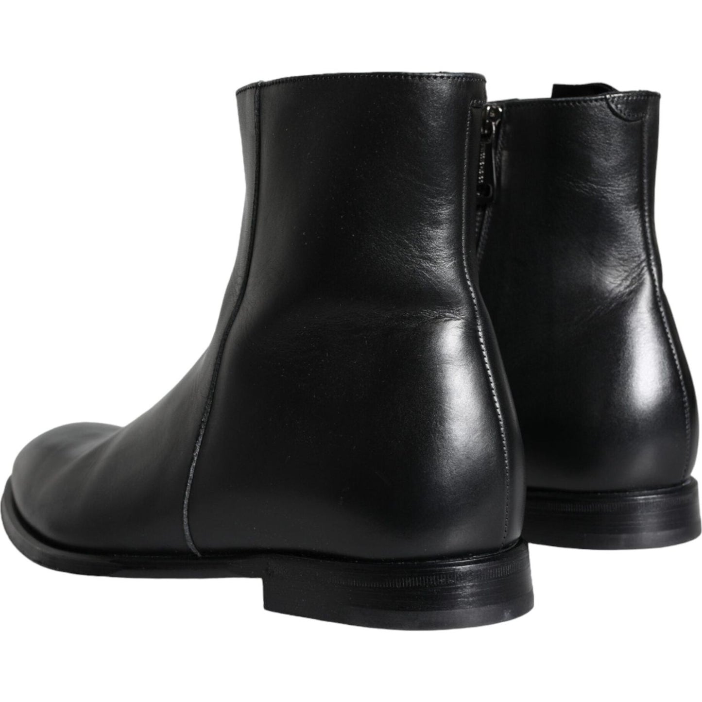 Dolce & Gabbana Black Calf Leather Men Ankle Boots Men Shoes MV5893-41