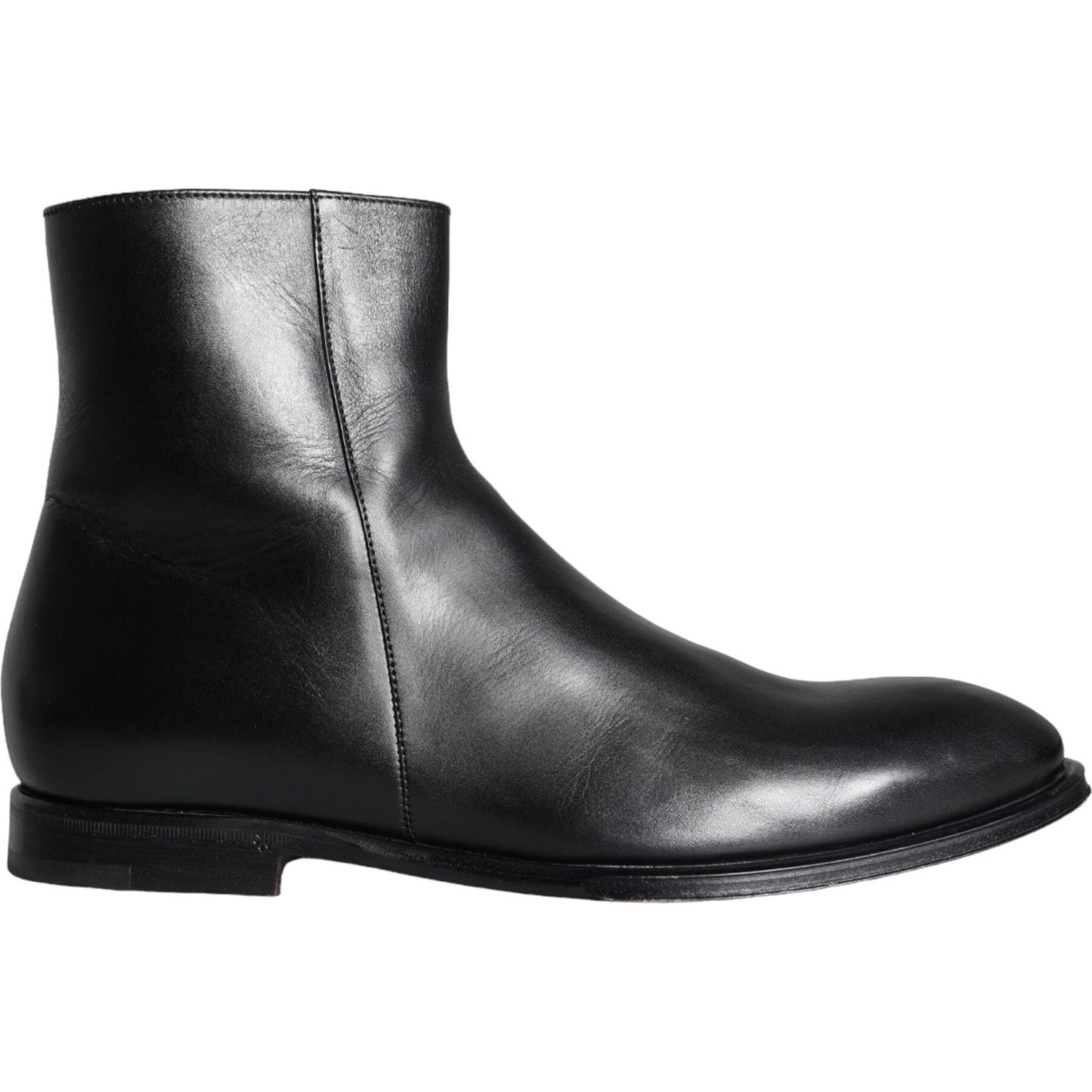 Dolce & Gabbana Black Calf Leather Men Ankle Boots Men Shoes MV5893-41