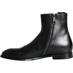 Dolce & Gabbana Black Calf Leather Men Ankle Boots Men Shoes MV5893-41
