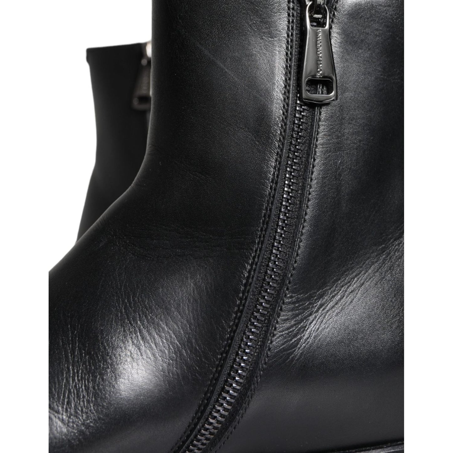 Dolce & Gabbana Black Calf Leather Men Ankle Boots Men Shoes MV5893-41