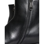 Dolce & Gabbana Black Calf Leather Men Ankle Boots Men Shoes MV5893-41
