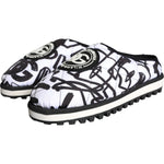 Dolce & Gabbana Black White Quilted Logo Sandals Slides Shoes MV5907-44