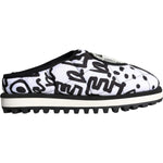 Dolce & Gabbana Black White Quilted Logo Sandals Slides Shoes MV5907-44