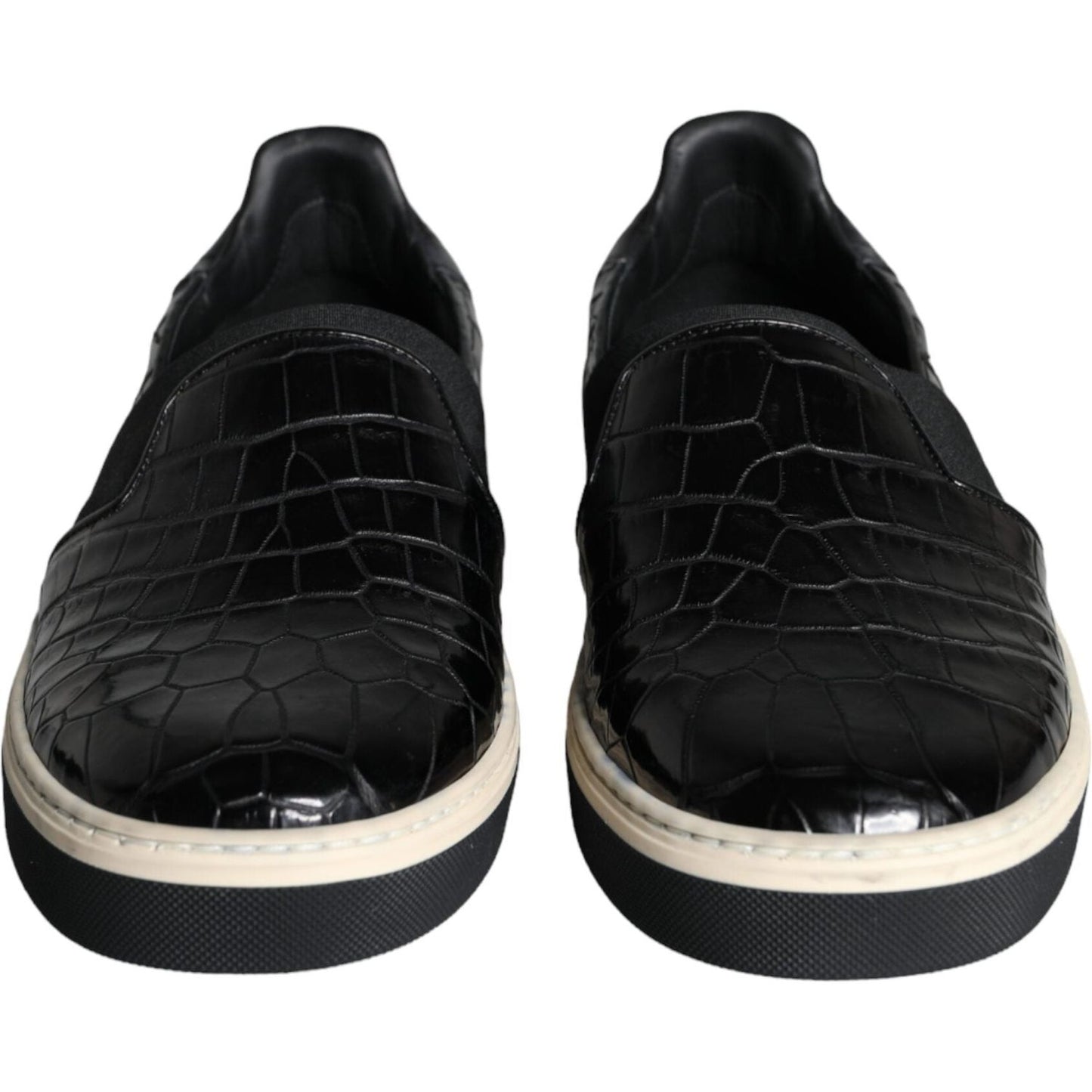Dolce & Gabbana Black Leather Loafers Slippers Casual Shoes MV5919-39