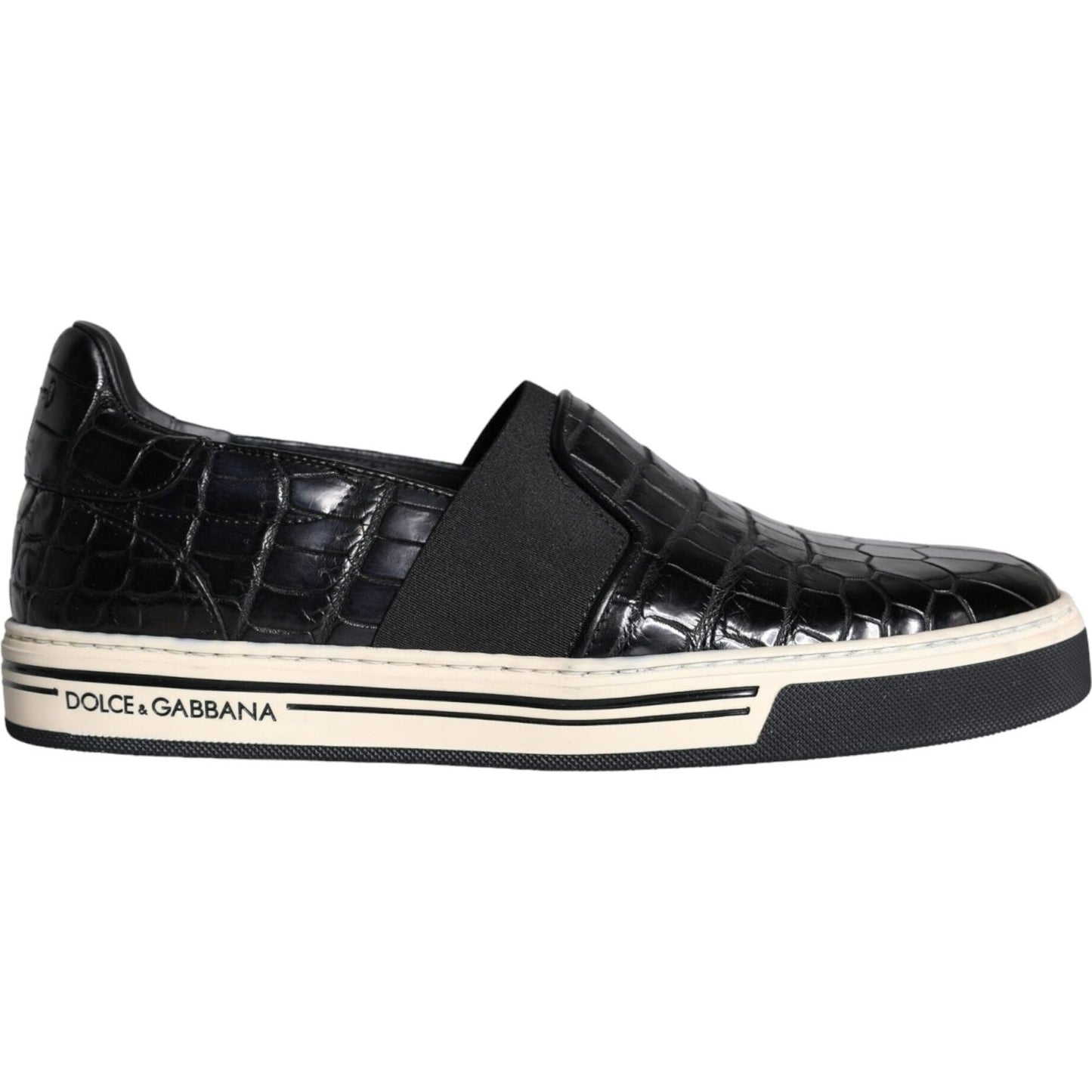 Dolce & Gabbana Black Leather Loafers Slippers Casual Shoes MV5919-39