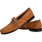 Dolce & Gabbana Brown Velvet Leather Logo Mocassin Slip On Shoes MV6113-43.5