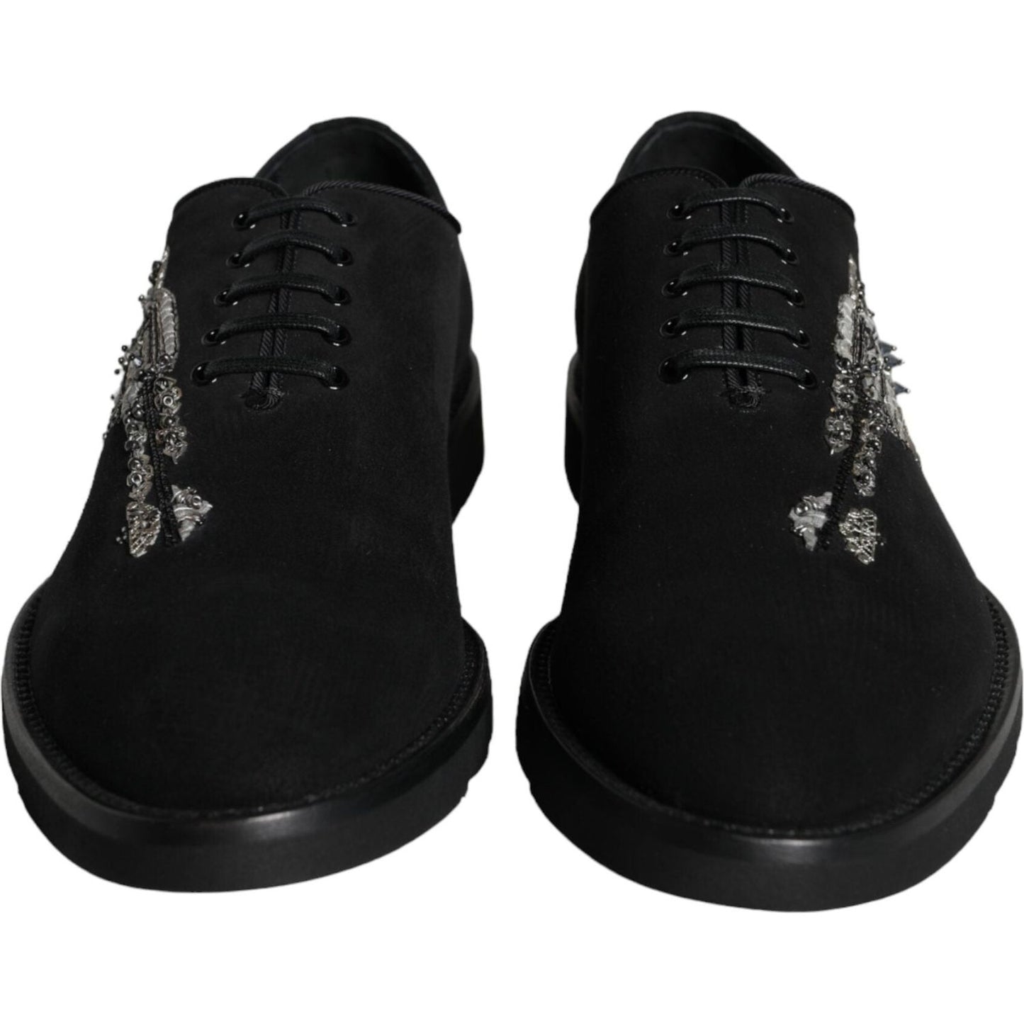 Dolce & Gabbana Black Suede Sicilia Lace Up Formal Shoes MV6123-41.5