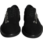 Dolce & Gabbana Black Suede Sicilia Lace Up Formal Shoes MV6123-41.5