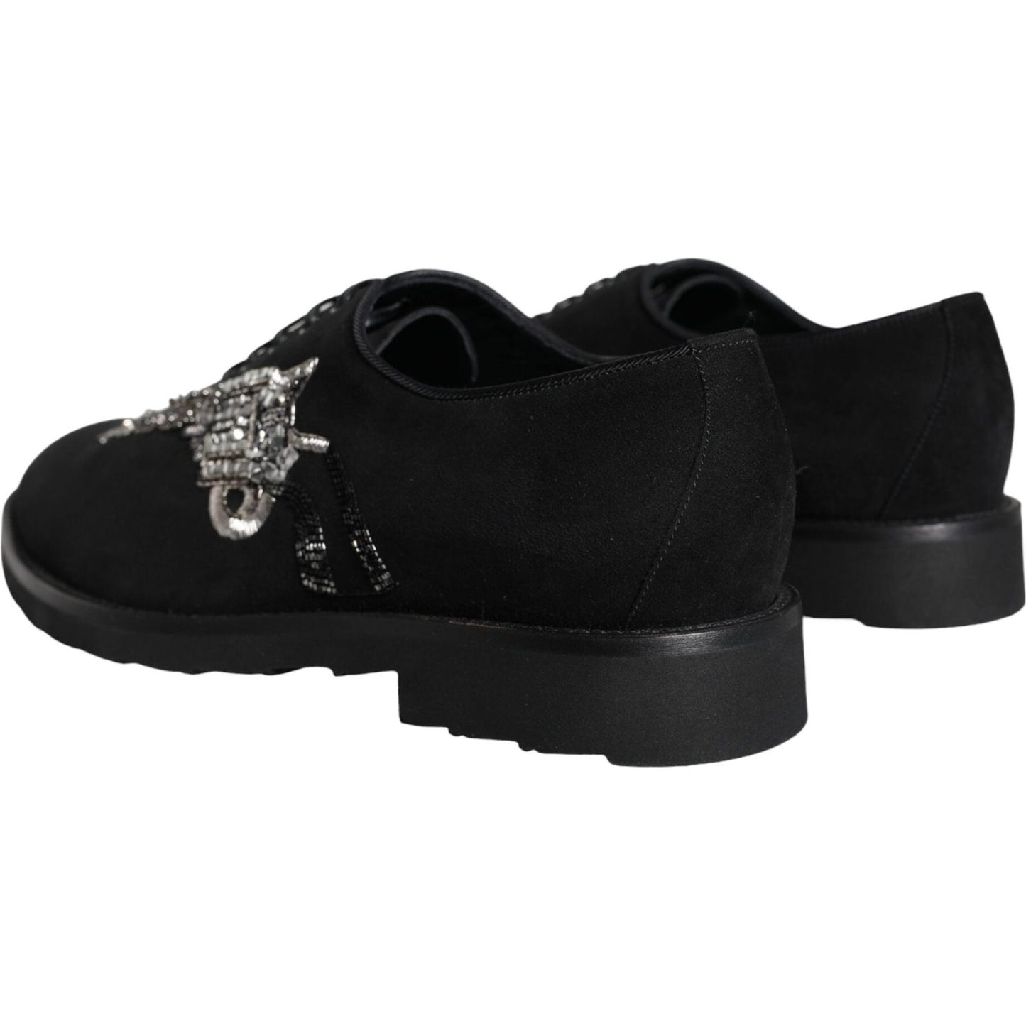 Dolce & Gabbana Black Suede Sicilia Lace Up Formal Shoes MV6123-41.5