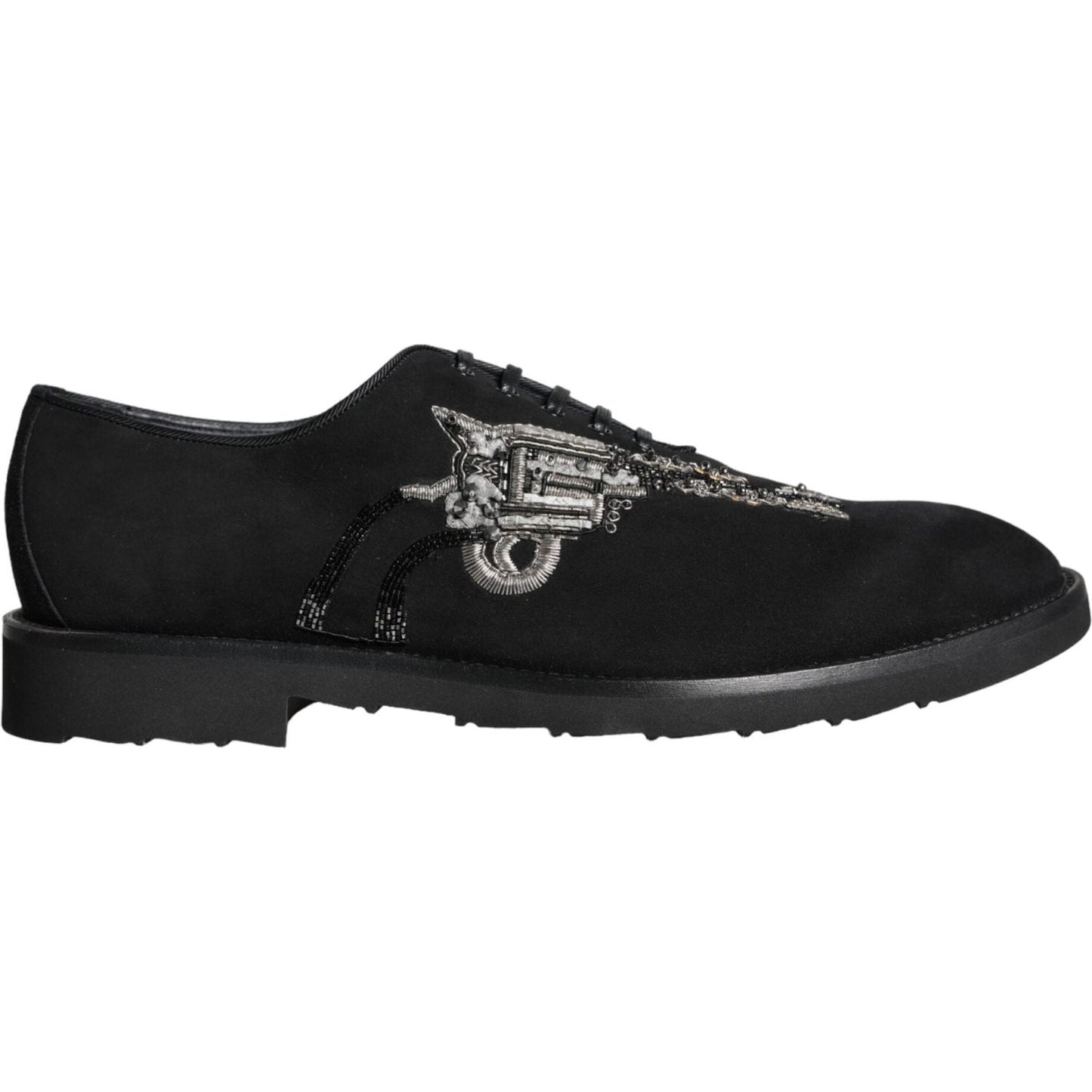 Dolce & Gabbana Black Suede Sicilia Lace Up Formal Shoes MV6123-41.5