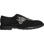 Dolce & Gabbana Black Suede Sicilia Lace Up Formal Shoes MV6123-41.5