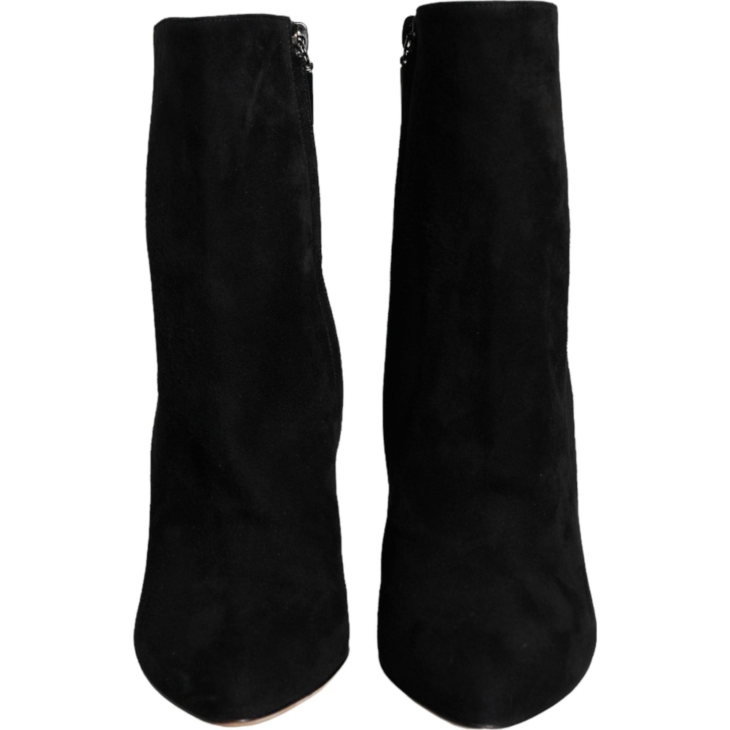Dolce & Gabbana Black Suede Leather Mid Calf Boots Shoes LA11271-36