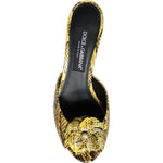 Dolce & Gabbana Yellow Leather Block Heels Slides Shoes LA11313-39