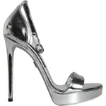 Dolce & Gabbana Silver KEIRA Heels Ankle Strap Sandals Shoes LA11347-38