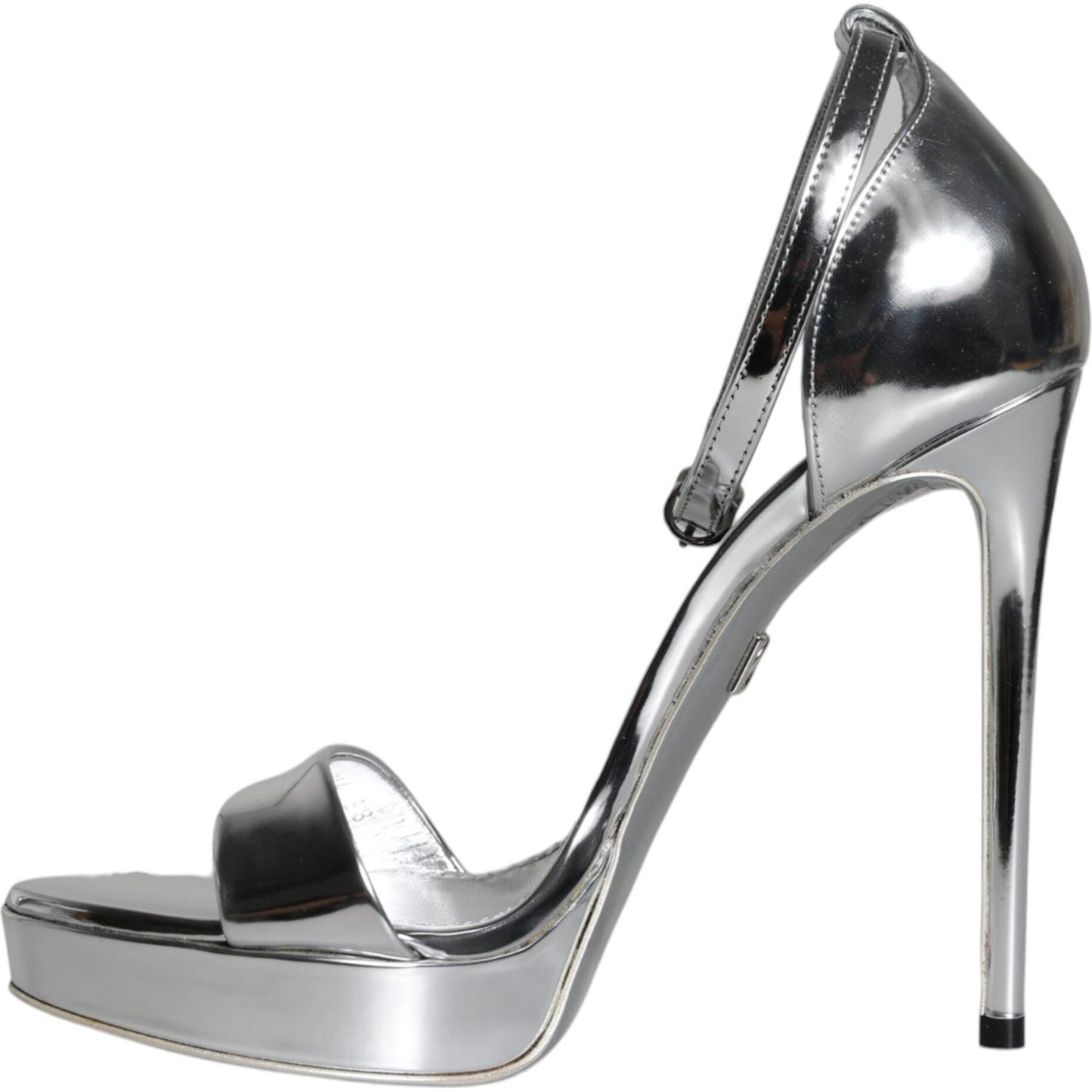Dolce & Gabbana Silver KEIRA Heels Ankle Strap Sandals Shoes LA11347-38