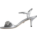 Dolce & Gabbana Silver Crystal AnkleStrap Keira Sandals Shoes LA11353-40