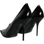 Dolce & Gabbana Black Patent Leather High Heels Pumps Shoes LA11363-37.5