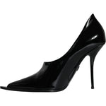 Dolce & Gabbana Black Patent Leather High Heels Pumps Shoes LA11363-37.5