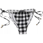 Dolce & Gabbana Black White Check Swimwear Beachwear Bottom Bikini BIK1816-3