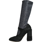 Dolce & Gabbana Black Crystal Mary Janes Booties Shoes LA11476-36