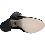 Dolce & Gabbana Black Crystal Mary Janes Booties Shoes LA11476-36