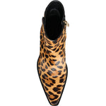 Dolce & Gabbana Brown Leopard Calf Fur Ankle Boots Shoes LA11515-35.5