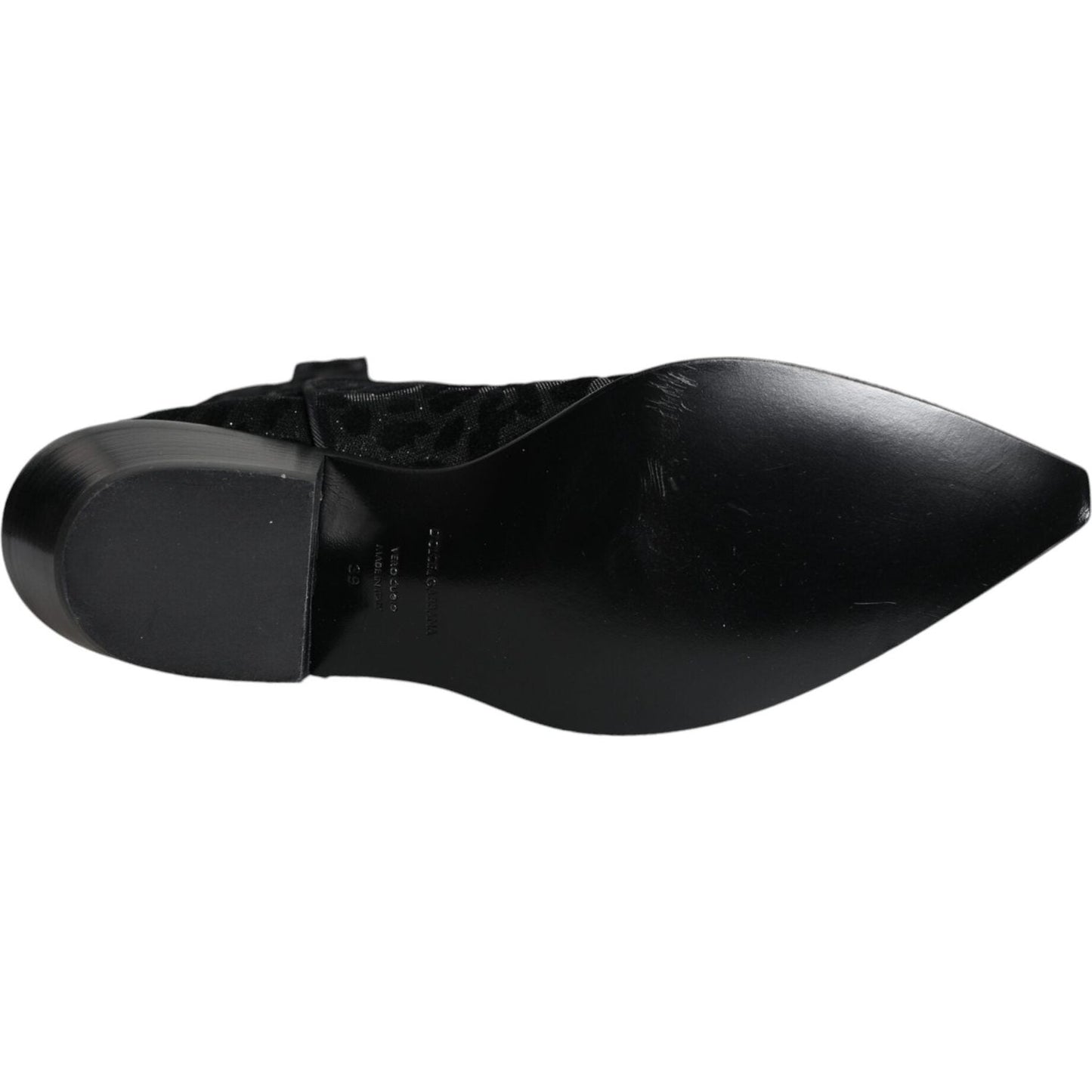 Dolce & Gabbana Black Gray Leopard Cowboy Boots Shoes LA11525-35